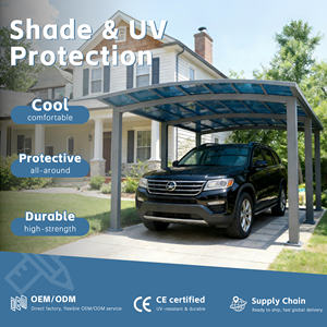 Abri de voiture moderne <span class=keywords><strong>en</strong></span> aluminium imperméable avec <span class=keywords><strong>toit</strong></span> <span class=keywords><strong>en</strong></span> polycarbonate pour stationnement extérieur, structure <span class=keywords><strong>en</strong></span> aluminium robuste - Product Image 4