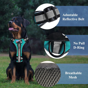 No Pull <strong>Dog</strong> <strong>Harness</strong>, No Choke <strong>Front</strong> <strong>Lead</strong> <strong>Dog</strong> Reflective <strong>Harness</strong>, Adjustable Soft Padded Pet Vest with Easy Control - Product Image 2