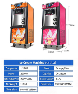 Ice <b>Maker</b> 28L/H Automated 3 Flavors <b>Yogurt</b> Making Commercial Soft Serve Machine for Business 28L/H Anassonic Compressor Ice - Product Image 6