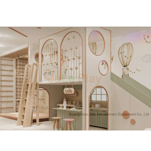 Salle de jeux pour enfants aire de jeux en bois piscine à balles herbe colline maison de jeu en bois naturel maison de jeu café aire de jeux - Product Image 6
