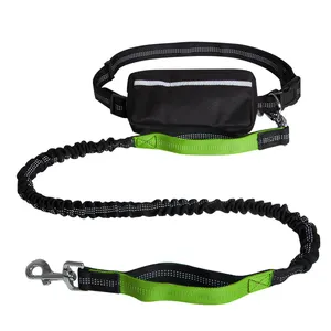 Leash For 2 Dogs High Quality Dog Leashes Hands Free Dog Leash With Bag Running Jogging Hands Free Dog Leash With Adjustable Waist Belt