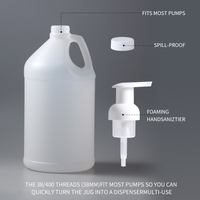 Conteneurs en plastique HDPE blancs robustes pour savons, détergents, liquides, avec bouchon à vis, 1 gallon