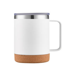 En stock, commerce extérieur, tasse à café de bureau en acier inoxydable 304 avec fond en <span class=keywords><strong>liège</strong></span>, isolée sous vide, 12 oz, avec poignée, pulvérisation, impression de logo - Product Image 4