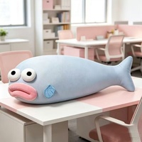 Eisseide Fisch-Kühlkörperkissen 70cm Lustiges Flauschiges Schlafkissen Weiches Unisex-Zubehör für Bett Geschenk und Großhandel