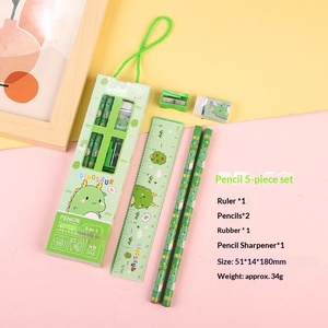 Ensemble de papeterie scolaire 5 pièces très populaire pour l'école primaire, cadeau de Noël pour enfants avec crayons, gomme et taille-crayon pour fournitures - Product Image 6