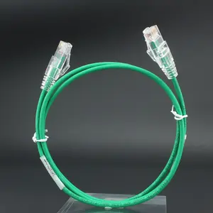 550Mhz 4对室内聚氯乙烯或LSZH局域网电缆网络1m UTP CAT6A 28AWG BC聚氯乙烯绿色以太网电缆接插线