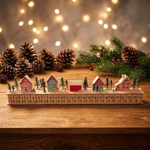 Calendario dell'Avvento in <span class=keywords><strong>Legno</strong></span> con 24 Cassetti, <span class=keywords><strong>Scatola</strong></span> Portaoggetti, Decorazione Natalizia Intagliata al Laser, Puzzle 3D in <span class=keywords><strong>Legno</strong></span> - Product Image 2