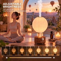 Diffuseur d'arômes en forme de montgolfière 260 ml, ultrasonique, lumière d'ambiance colorée, bruit blanc, humidificateur d'aromathérapie pour le sommeil avec haut-parleur Bluetooth