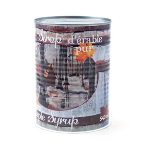 8116# Chinese Suppliers Wholesale Empty Maple Syrup Tin Food Can with Easy Open Lid