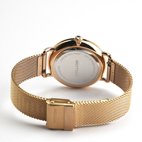 Montre de luxe pour femme au design simple, mouvement à quartz japonais Miyota GL22, 5 ATM, bracelet en maille d'acier inoxydable de 36 mm, couleur café