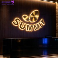 Enseigne personnalisée en acier inoxydable doré 3D avec rétroéclairage LED, enseigne murale décorative avec logo initial, enseigne lumineuse pour studio de beauté