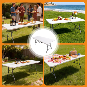 <span class=keywords><strong>โต๊ะ</strong></span>และเก้าอี้<span class=keywords><strong>พับ</strong></span><span class=keywords><strong>ได้</strong></span>พลาสติก HDPE สีขาวรูปทรงสี่เหลี่ยมผืนผ้า สำหรับงานปิกนิก งานแต่งงาน หรืองานอีเว้นท์ทั้งในร่มและกลางแจ้ง กำลังขายดี - Product Image 6