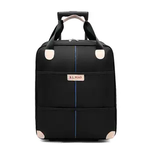 批发定制耐用尼龙滚动旅行行李袋大容量拉杆包可折叠旅行手推车行李袋