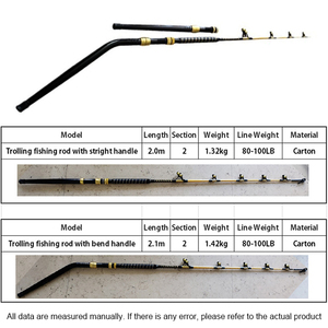 Caña de Pescar de Alta Calidad Topline de 2/2.1 m, 80-100 LB, Súper Resistente, de Carbono, para Pesca de Arrastre en Alta Mar, Curva/Recta, para Acción Lenta - Product Image 2