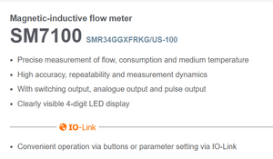 เซ็นเซอร์วัดการไหลแบบแม่เหล็กเหนี่ยวนำ IFM SM7100 พร้อม IO-Link สำหรับน้ำหล่อเย็นเครื่องจักร - Product Image 2