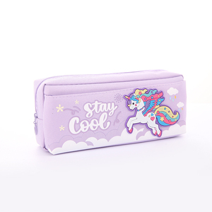 Trường bút chì trường hợp Hộp bút chì cho trẻ em trường hợp công suất lớn Silicone túi mềm Silicone phim hoạt hình Unicorn stomized bút chì màu xanh Pouch - Product Image 4
