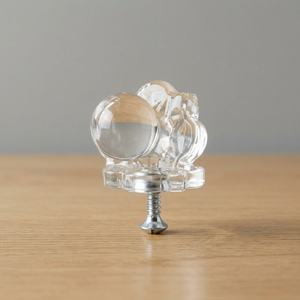 Pomo de Puerta Redondo de Cristal Transparente Moderno, Accesorio de Ferretería con Tornillo para Decoración de Puertas de Entrada de Madera, Shri Govind International - Product Image 2