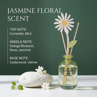 Diffuseur de parfum en roseaux Jasmine Daisy Blossom 100ml, senteur florale avec fleur d'oranger et cèdre