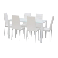 Meubles de salle à manger Table de salle à manger rectangulaire en verre moderne à la mode Pieds en métal Table basse de salle à manger stable