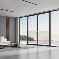 Fenêtre coulissante latérale en aluminium avec double vitrage isolant trempé pour balcon
