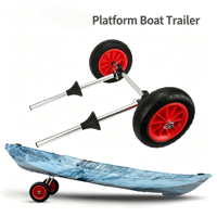Chariot de transport pliable pour bateau et kayak, avec roues anti-crevaison pour le transport de bateaux sur sable, plage et lac