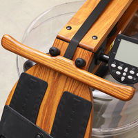 Nouveau design de rameur en bois de pin de fitness à usage commercial Cardio Fitness Machine à ramer en position assise avec double résistance magnétique à l'eau
