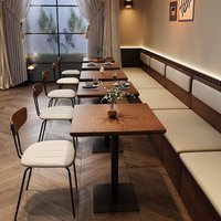 Ensemble de table et de chaises de restaurant en bois massif, style industriel rétro, personnalisable, pour usage commercial