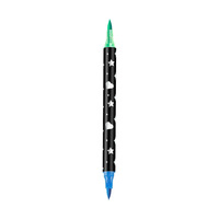 Surligneur Fluorescent Bicolore Scintillant Nacré Effaçable à l'Air, Stylo Marqueur en Plastique à Pointe Pinceau pour Étudiants et Enfants