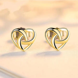 E2491 Orecchini a forma di cuore in lega, gioielli unisex, regalo romantico - Product Image 5