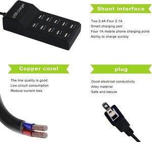 10 cổng <span class=keywords><strong>USB</strong></span> sạc trạm 50 Wát 10 cổng máy tính để bàn <span class=keywords><strong>USB</strong></span> đa sạc <span class=keywords><strong>USB</strong></span> Trạm Sạc cho điện thoại thông minh - Product Image 3