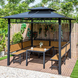 Gazebo Moderno Negro <span class=keywords><strong>para</strong></span> Exteriores, Patio, Anticorrosivo, <span class=keywords><strong>para</strong></span> Jardín, Villa, Terraza, Resistente a la Intemperie, Pabellón <span class=keywords><strong>de</strong></span> Ocio, Pérgola - Product Image 1