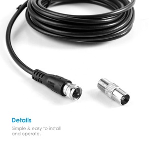 <span class=keywords><strong>Antenne</strong></span> TV numérique DVB-T FM SIGNALWELL SW-0209-1, intérieure, HDTV Freeview, 5dbi, VHF/UHF, câble de 3m, noir - Product Image 3