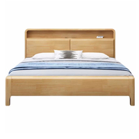 Lit en bois massif de haute qualité, prix de gros usine, ensemble de meubles de chambre à coucher pour école et appartement, lit double king size en bois massif