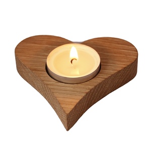 Candelabro de madera para decoración del hogar, soporte de vela en forma de corazón - Product Image 2