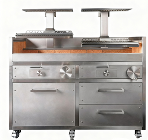 <span class=keywords><strong>Kit</strong></span> per Cucina Moderna con Barbecue a Legna, Mobili <span class=keywords><strong>in</strong></span> Acciaio Inox 304, Isola Mobile e Armadietti da Cucina Integrati - Product Image 2