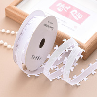 Pita benang hati 4cm Hari Valentine pita bunga bahan kemasan bunga kustom kotak hadiah buket pita dasi