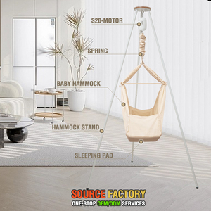Soporte para <span class=keywords><strong>Hamaca</strong></span> de Bebé, Plegable, Ajustable, Marco de Metal, Muebles para Bebé de Interior, Fabricante OEM - Product Image 5