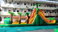 Parcours d'obstacles gonflable géant sur le thème de la jungle tropicale, toboggan combiné, château gonflable en PVC imperméable, jouets éducatifs pour enfants