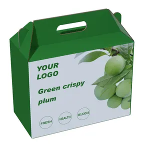 Groene Vers Fruit Doos Verpakking Groene Appel Druif Papier Doos Opvouwbare Draagbare Landbouw Groente En Fruit Doos