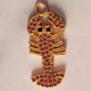 Colgante de Animales Marinos de Zirconia Chapado en Oro de Lujo, Bonito Colgante de Acero Inoxidable con Forma de Búho, Estrella de Mar, Gecko y Langosta para Mi Hijo - Product Image 3