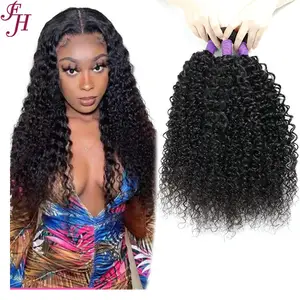 FH one donor deep curly 100% virgin hair bundles raw natural exclusive virgin hair remy natural human hair extension