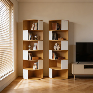 Librero Moderno <span class=keywords><strong>de</strong></span> Madera Sólida, Estante para Libros, Estantes para Libros para Sala <span class=keywords><strong>de</strong></span> Estar, Mueble <span class=keywords><strong>de</strong></span> Almacenamiento <span class=keywords><strong>de</strong></span> Esquina para el Hogar - Product Image 3