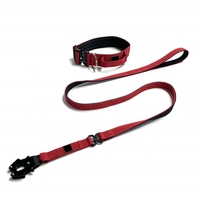 Ensemble collier et laisse tactique pour chien en nylon de luxe personnalisé, robuste, réglable, rembourré en néoprène, boucle en métal, pour l'entraînement du chien, personnalisable