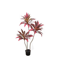 Bunga Anthurium Merah Besi Brasil Buatan 120cm Dekorasi Rumah Tahan Lama untuk Dalam/Luar Ruangan Tanaman Lantai