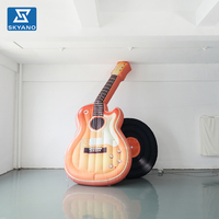 Guitarra Inflable Gigante Personalizada, Modelo de Disco de Vinilo, para Decoración de Escenarios en Eventos y Festivales de Música al Aire Libre