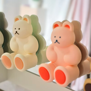 Atacado Bonito Café-Cor Silicone Urso <span class=keywords><strong>Toothbrush</strong></span> Titular com Ventosa Design Conveniente Portátil para Conjuntos De Banheiro Família - Product Image 4