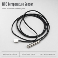 Sensor Suhu Tahan Air NTC Thermistor IP68 Baja Tahan Karat Diameter 1.5/2mm 10k 3435 Probe (40mm/Panjang Kustom) OEM untuk