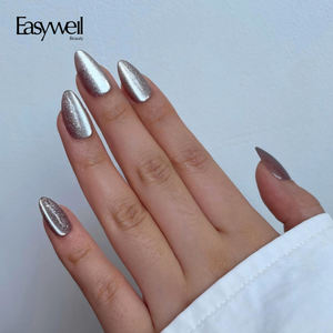 <span class=keywords><strong>Uñas</strong></span> Postizas de Gel Acrílico Suave con Efecto Ojo de Gato Negro, 30-32 Piezas, Venta Caliente de Easywell, con Empaque Personalizado, <span class=keywords><strong>Uñas</strong></span> de Almendra a Presión, Venta al por Mayor - Product Image 4