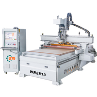 STR WR2813 personnalisé 4 12 axes coupe du bois gravure évider CNC routeur Machine pour armoire meubles porte travail du bois