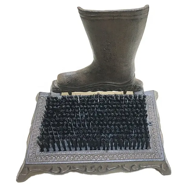 Gratte-bottes en fonte pour chaussures, artisanat en métal, brosseur de bottes avec grattoir, grattoir, décoration pour l'extérieur et la maison,